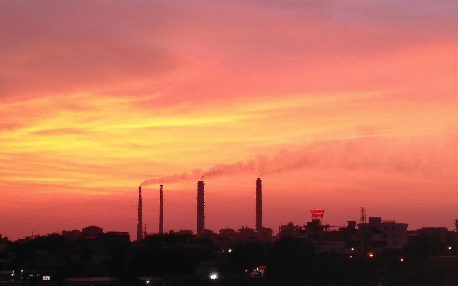 Kota city under an evening sky, seen across rooftops